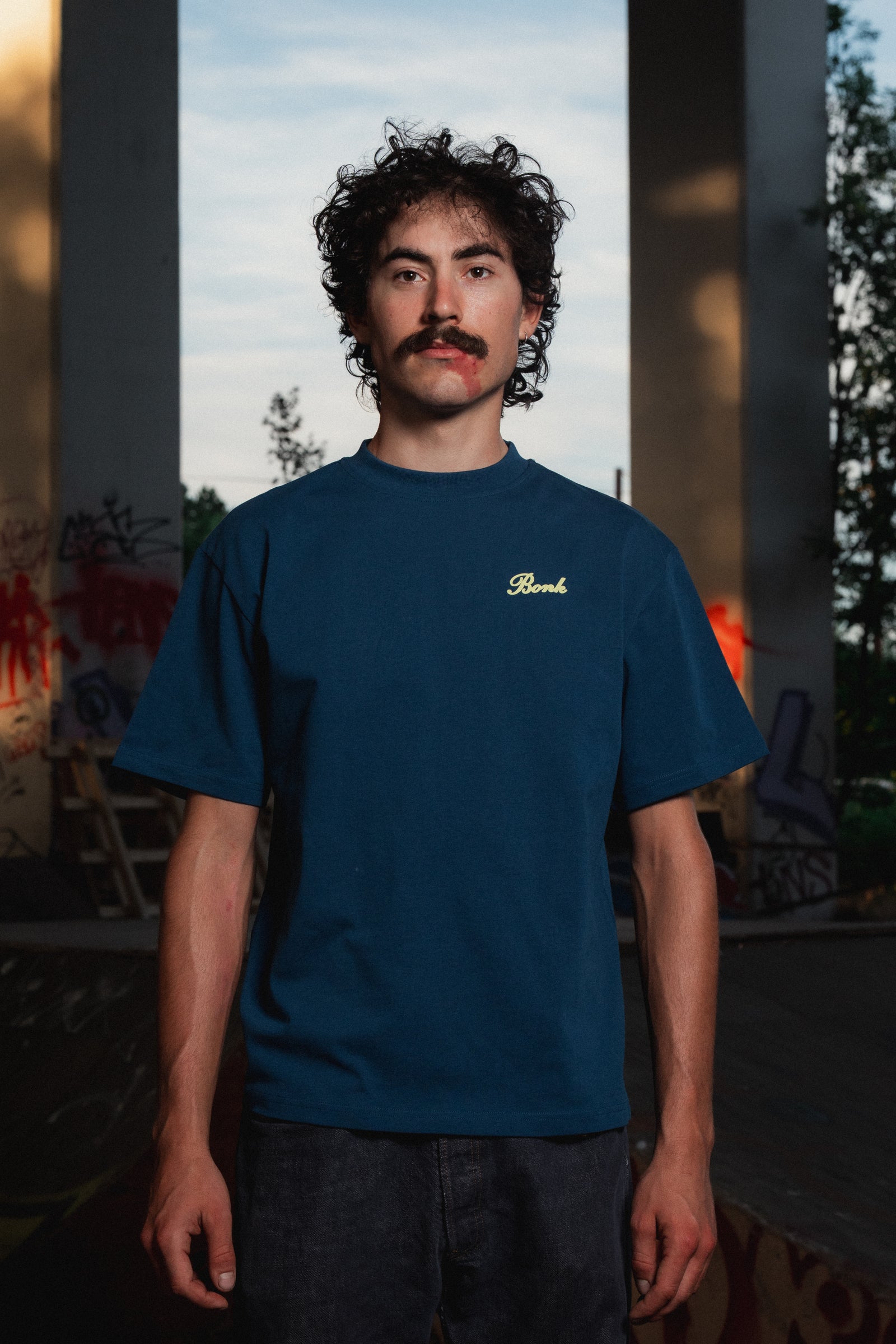 T-shirt Eat Pasta Ride Fasta Blue