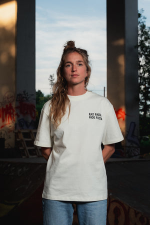 Bonk T-Shirt Eat Pasta Ride Fasta White