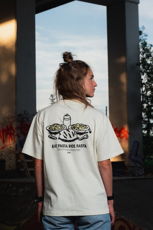 Bonk T-Shirt Eat Pasta Ride Fasta White