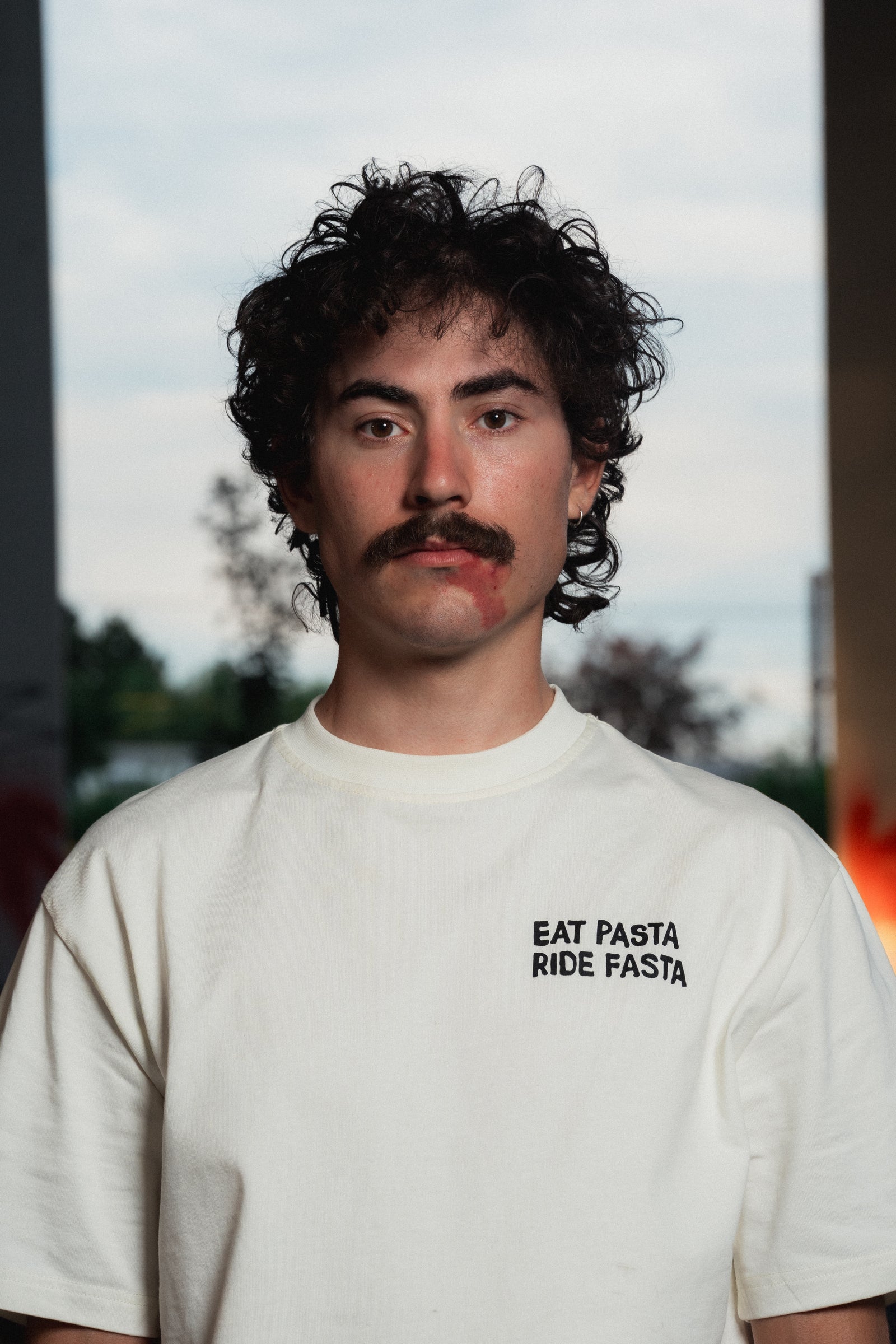 Bonk T-Shirt Eat Pasta Ride Fasta White